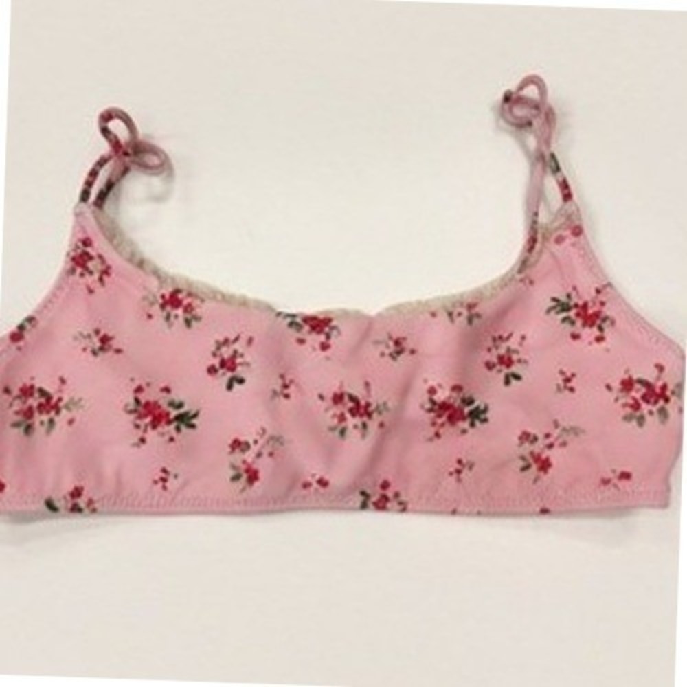 Beverly and Beck PacSun Pink Floral Lace Trim Bralette Bikini Top Small NWT